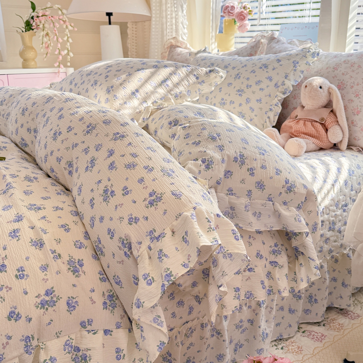 91家纺网 家纺一手货源 找家纺 逸尚阁 2026新款韩版木棉床盖四件套 晚秋