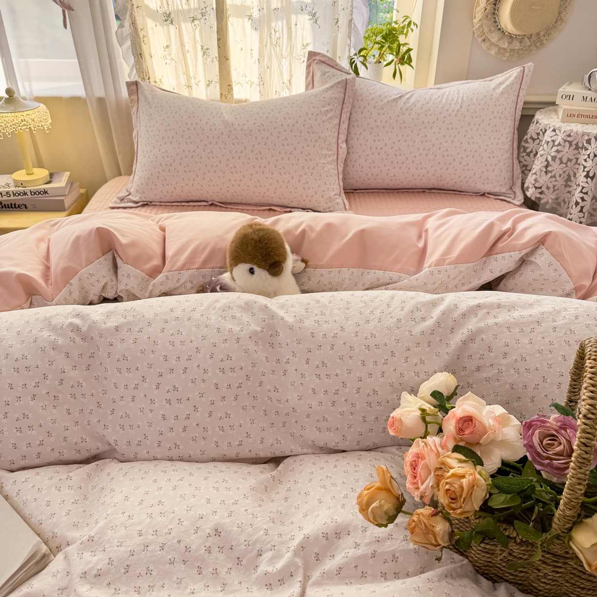 91家纺网 家纺一手货源 找家纺 富之航家纺 2026新款小清新床盖四件套 心愿