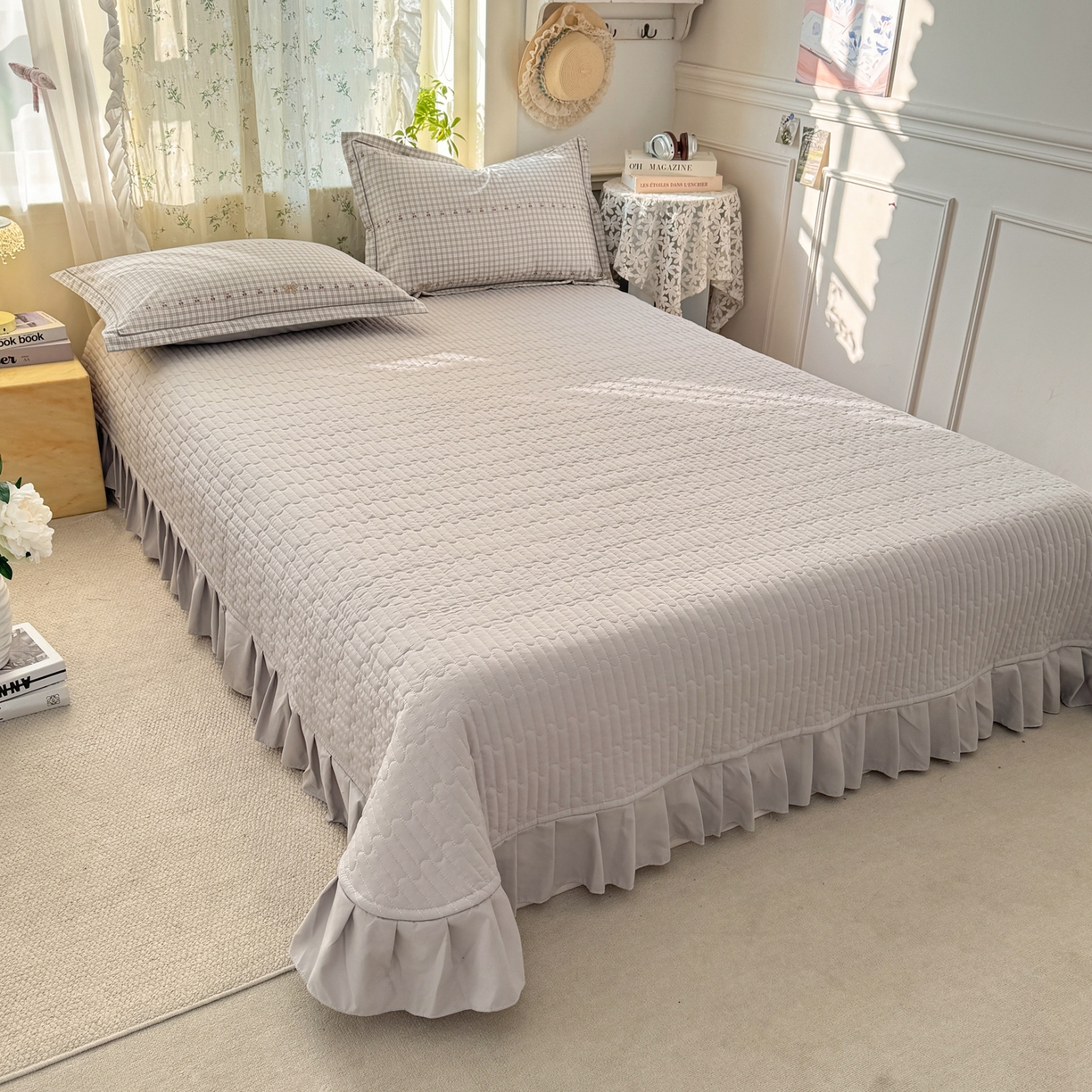 91家纺网 家纺一手货源 找家纺 富之航家纺 2026新款小清新床盖四件套 樱桃格格