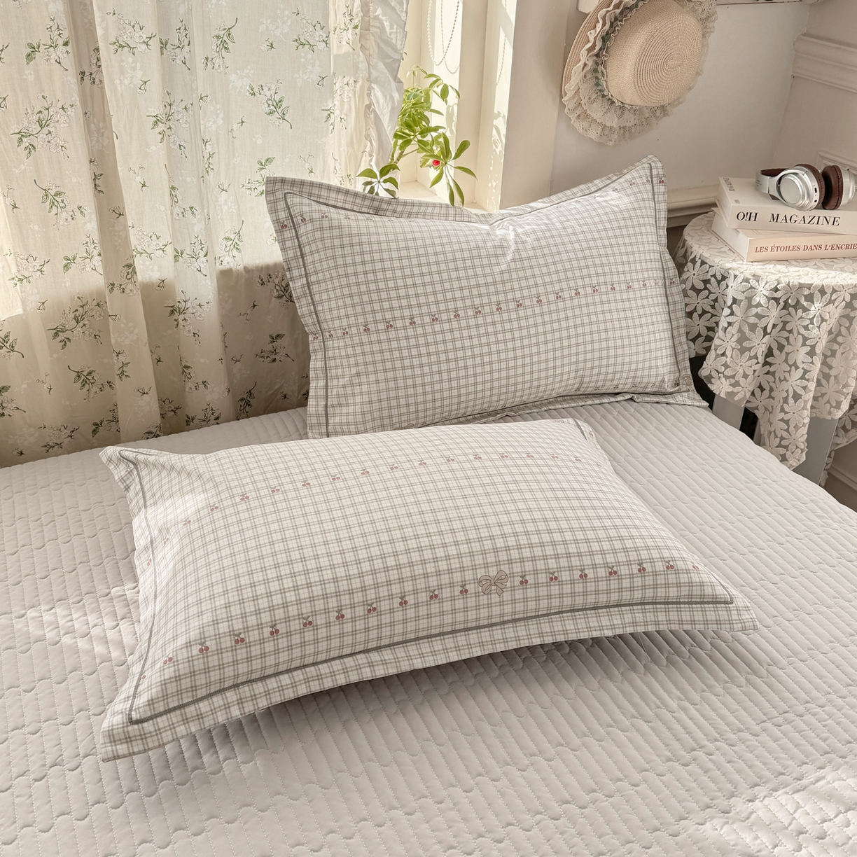 91家纺网 家纺一手货源 找家纺 富之航家纺 2026新款小清新床盖四件套 樱桃格格