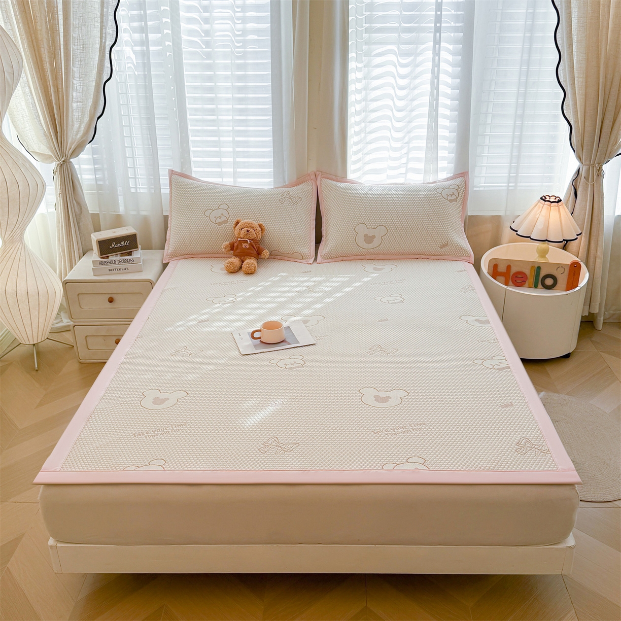 91家纺网 家纺一手货源 找家纺 （总）恒爱家纺 2026新款A类凉感冰豆豆凉席系列三件套