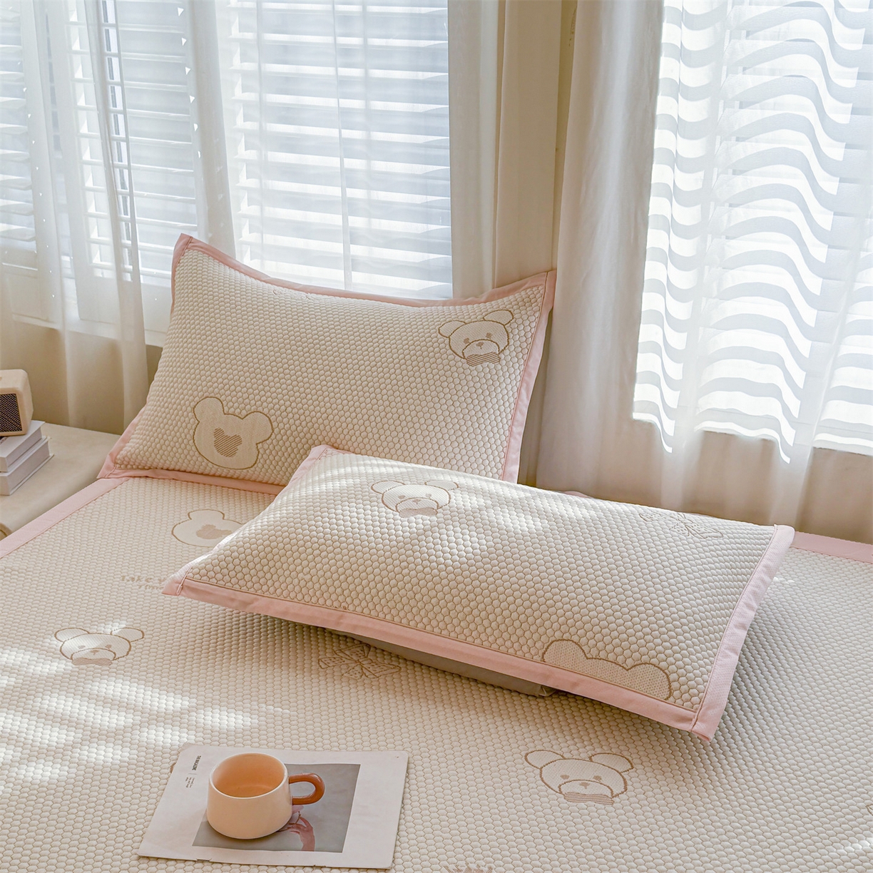 91家纺网 家纺一手货源 找家纺 （总）恒爱家纺 2026新款A类凉感冰豆豆凉席系列三件套