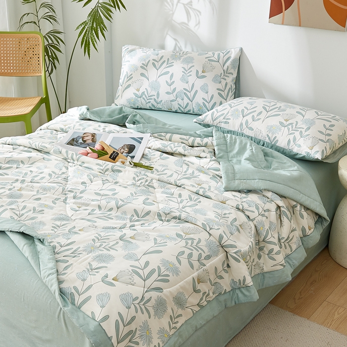 91家纺网 家纺一手货源 找家纺 （总）海洋家纺 2026新款100%里外全棉夏被印花空调被夏凉被薄被子棉花夏被四件套 风格二