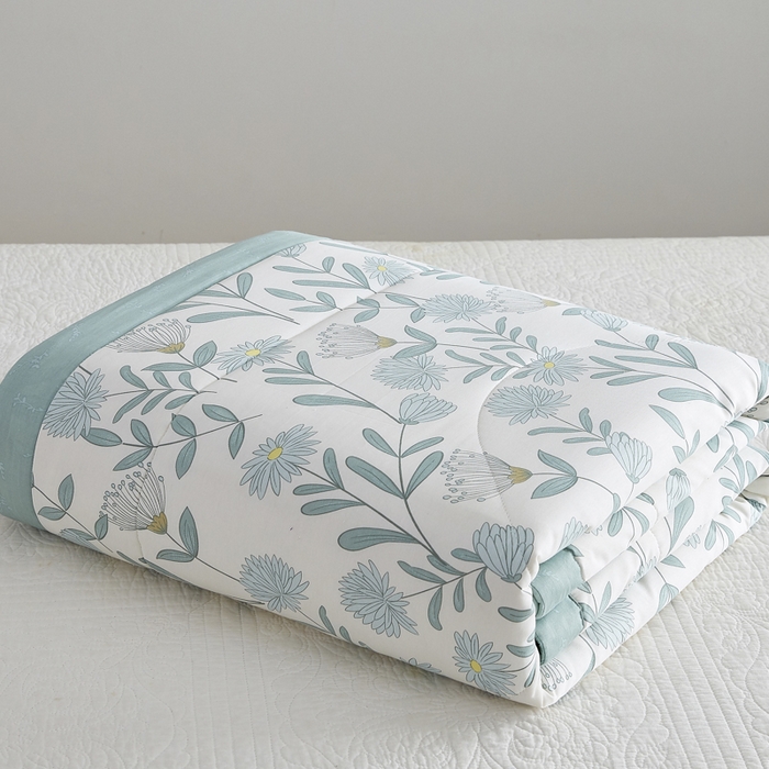 91家纺网 家纺一手货源 找家纺 （总）海洋家纺 2026新款100%里外全棉夏被印花空调被夏凉被薄被子棉花夏被四件套 风格二