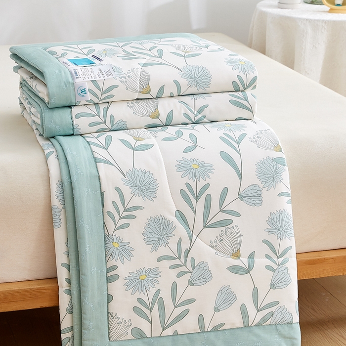 91家纺网 家纺一手货源 找家纺 （总）海洋家纺 2026新款100%里外全棉夏被印花空调被夏凉被薄被子棉花夏被四件套 风格二