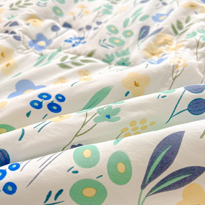 91家纺网 家纺一手货源 找家纺 2026新款A类新疆棉花夏凉被加宽包边水洗棉卡通印花吸湿透气棉花夏被空调被 凌香 花海