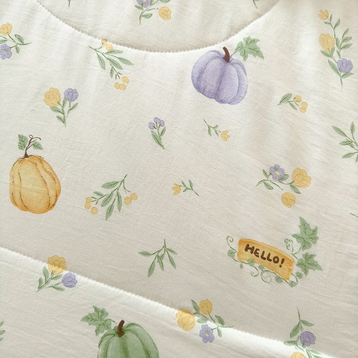 91家纺网 家纺一手货源 找家纺 2026新款A类新疆棉花夏凉被加宽包边水洗棉卡通印花吸湿透气棉花夏被空调被 凌香 南瓜