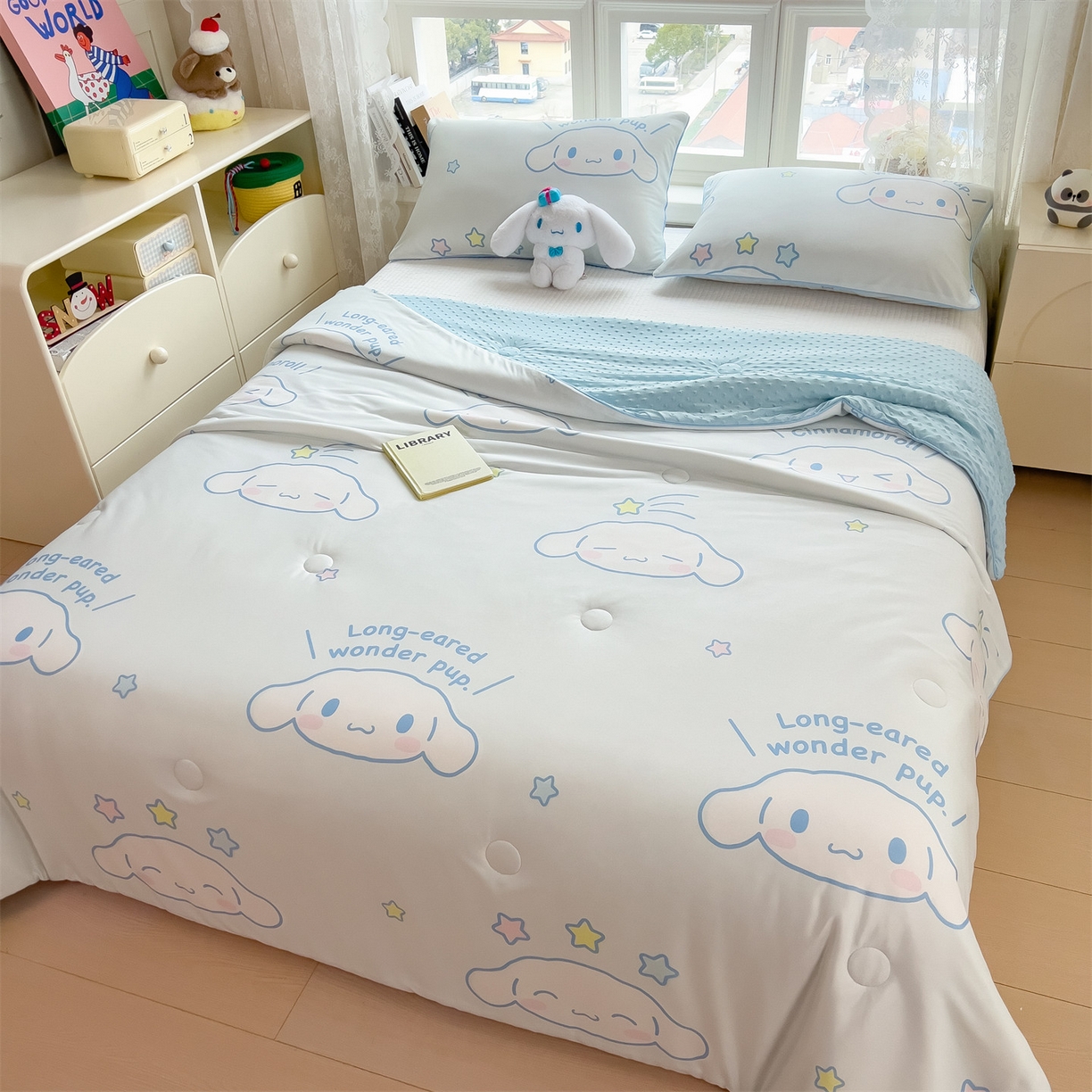 91家纺网 家纺一手货源 找家纺 兄弟坊 2026新款A类正版授权卡通针织棉凉感豆豆夏被 夏凉被 呆萌玉桂狗