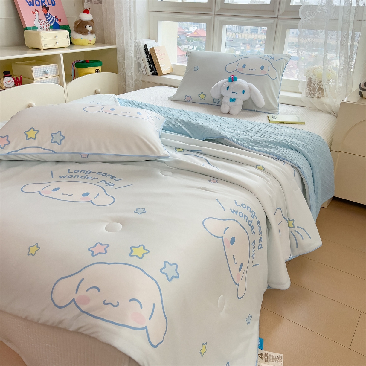 91家纺网 家纺一手货源 找家纺 兄弟坊 2026新款A类正版授权卡通针织棉凉感豆豆夏被 夏凉被 呆萌玉桂狗