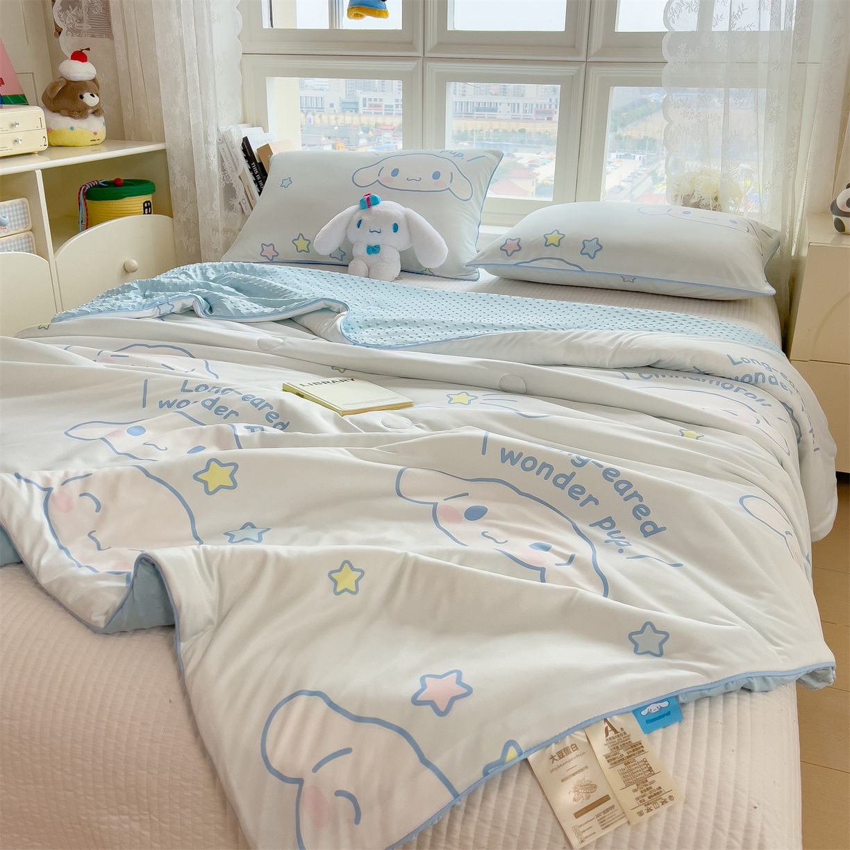 91家纺网 家纺一手货源 找家纺 兄弟坊 2026新款A类正版授权卡通针织棉凉感豆豆夏被 夏凉被 呆萌玉桂狗