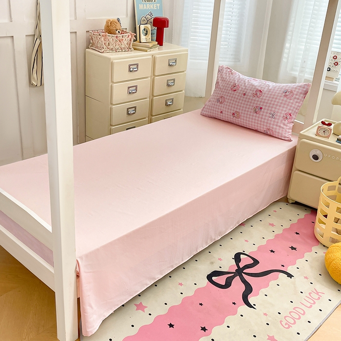 91家纺网 家纺一手货源 找家纺 梦卓家纺 2026新款学生季超柔水洗棉印花卡通宿舍上下铺三件套 甜心美乐蒂