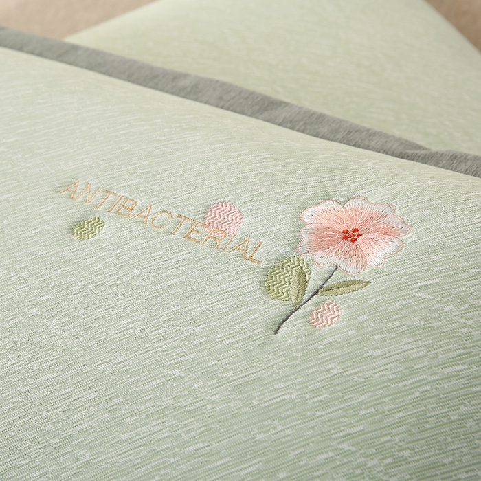 91家纺网 家纺一手货源 找家纺 （总）小牛席业 2026新款鲜花刺绣凉感冰丝枕套单枕套枕套单件