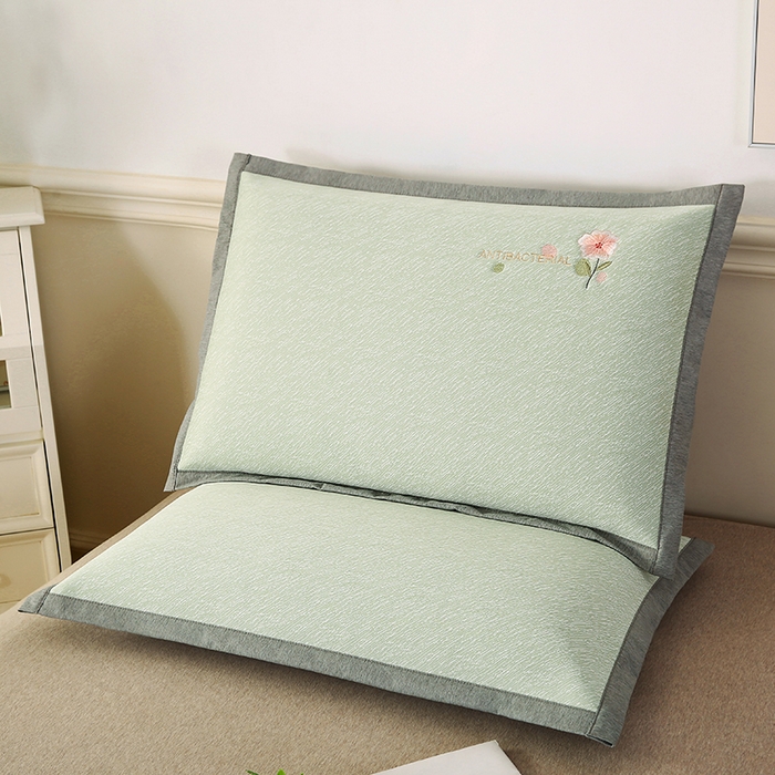 91家纺网 家纺一手货源 找家纺 （总）小牛席业 2026新款鲜花刺绣凉感冰丝枕套单枕套枕套单件