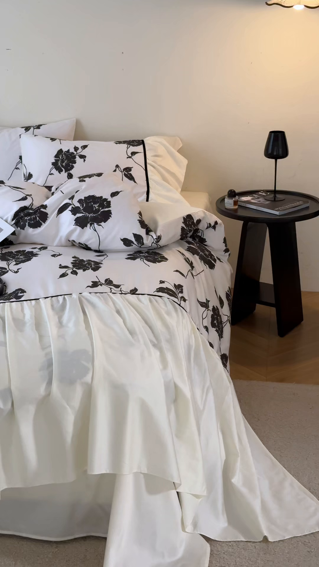 91家纺网 家纺一手货源 找家纺 （总）ONE TWO ONE 121 【会员-20】 【控价商品】【提供买家秀】2026新款韩版花边公主风100s长绒棉全棉床上用品四件套拼接款款-晨光熹微