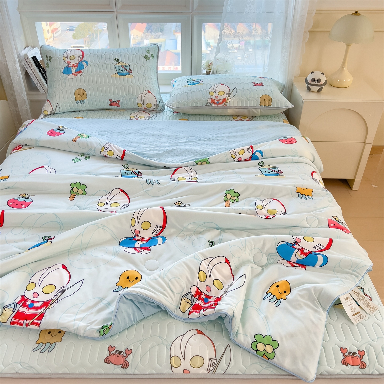 91家纺网 家纺一手货源 找家纺 兄弟坊 2026新款A类正版授权卡通针织棉凉感豆豆夏被 夏凉被 夏日奥特