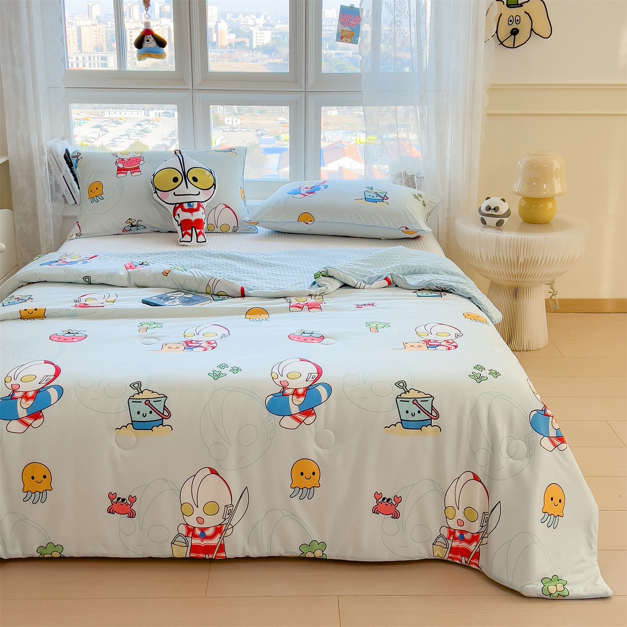 91家纺网 家纺一手货源 找家纺 兄弟坊 2026新款A类正版授权卡通针织棉凉感豆豆夏被 夏凉被 夏日奥特