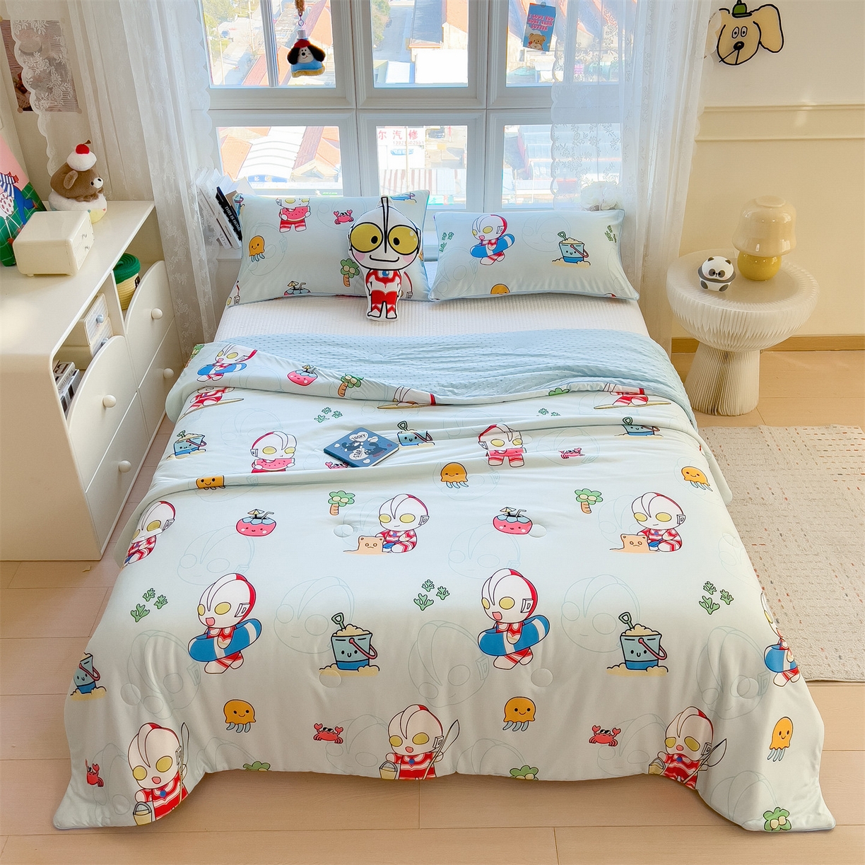 91家纺网 家纺一手货源 找家纺 兄弟坊 2026新款A类正版授权卡通针织棉凉感豆豆夏被 夏凉被 夏日奥特