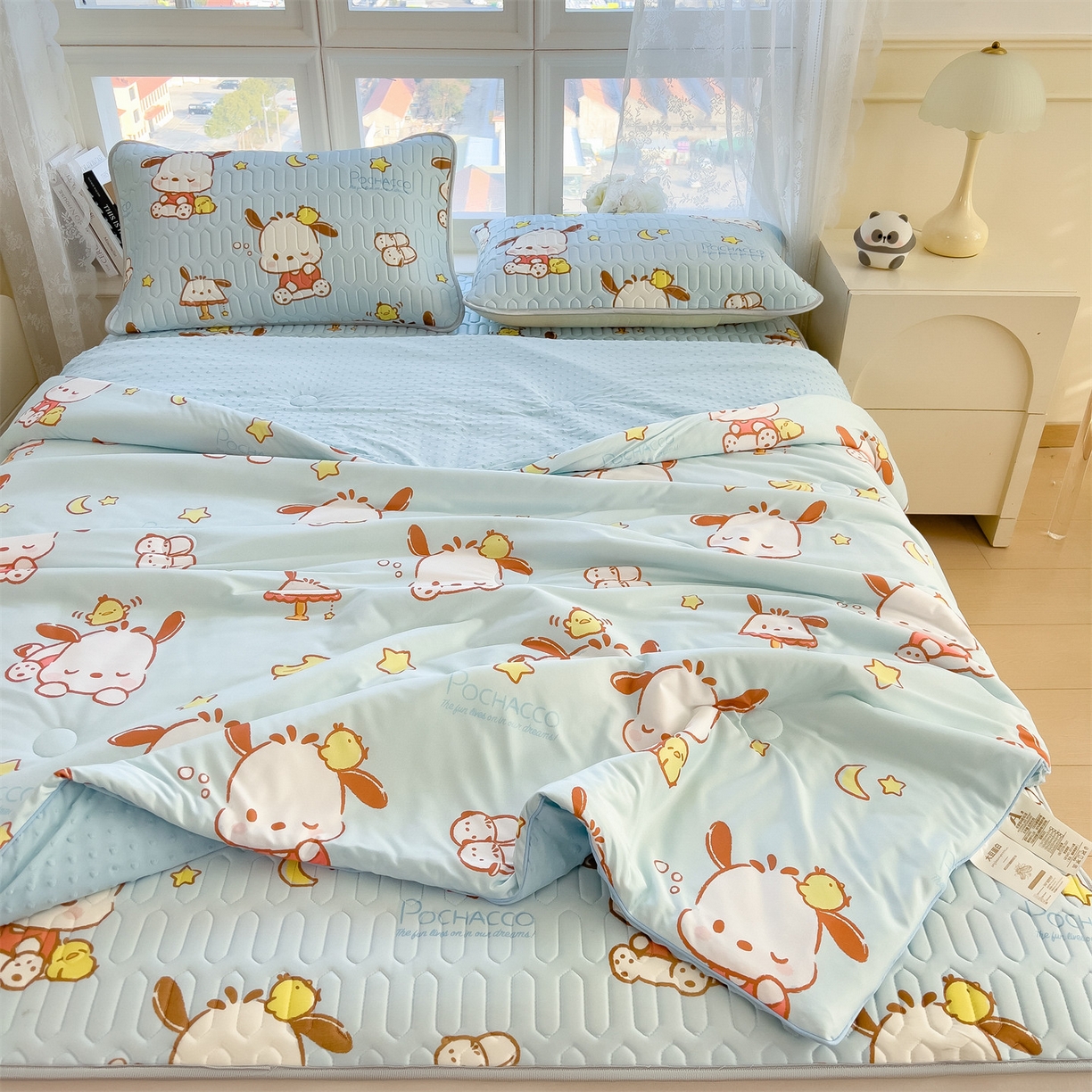 91家纺网 家纺一手货源 找家纺 兄弟坊 2026新款A类正版授权卡通针织棉凉感豆豆夏被 夏凉被 帕恰小狗