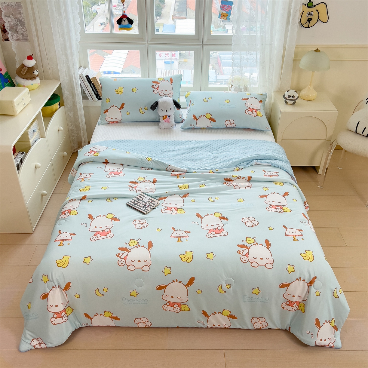 91家纺网 家纺一手货源 找家纺 兄弟坊 2026新款A类正版授权卡通针织棉凉感豆豆夏被 夏凉被 帕恰小狗