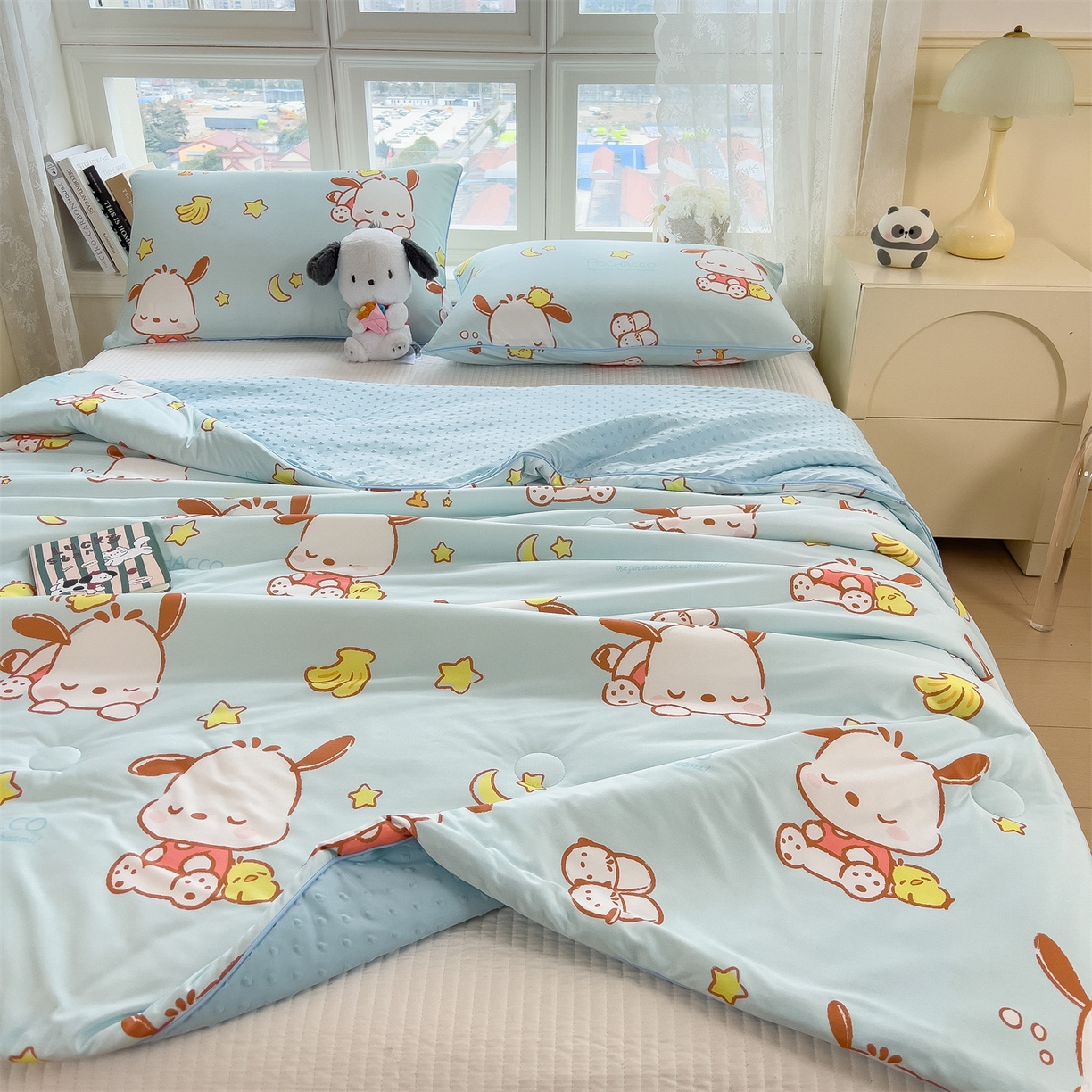 91家纺网 家纺一手货源 找家纺 兄弟坊 2026新款A类正版授权卡通针织棉凉感豆豆夏被 夏凉被 帕恰小狗