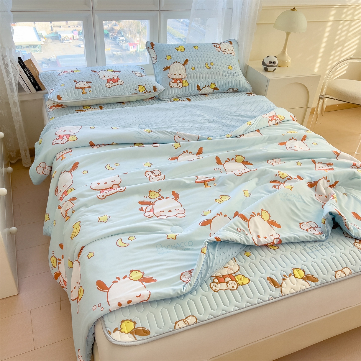 91家纺网 家纺一手货源 找家纺 兄弟坊 2026新款A类正版授权卡通针织棉凉感豆豆夏被 夏凉被 帕恰小狗