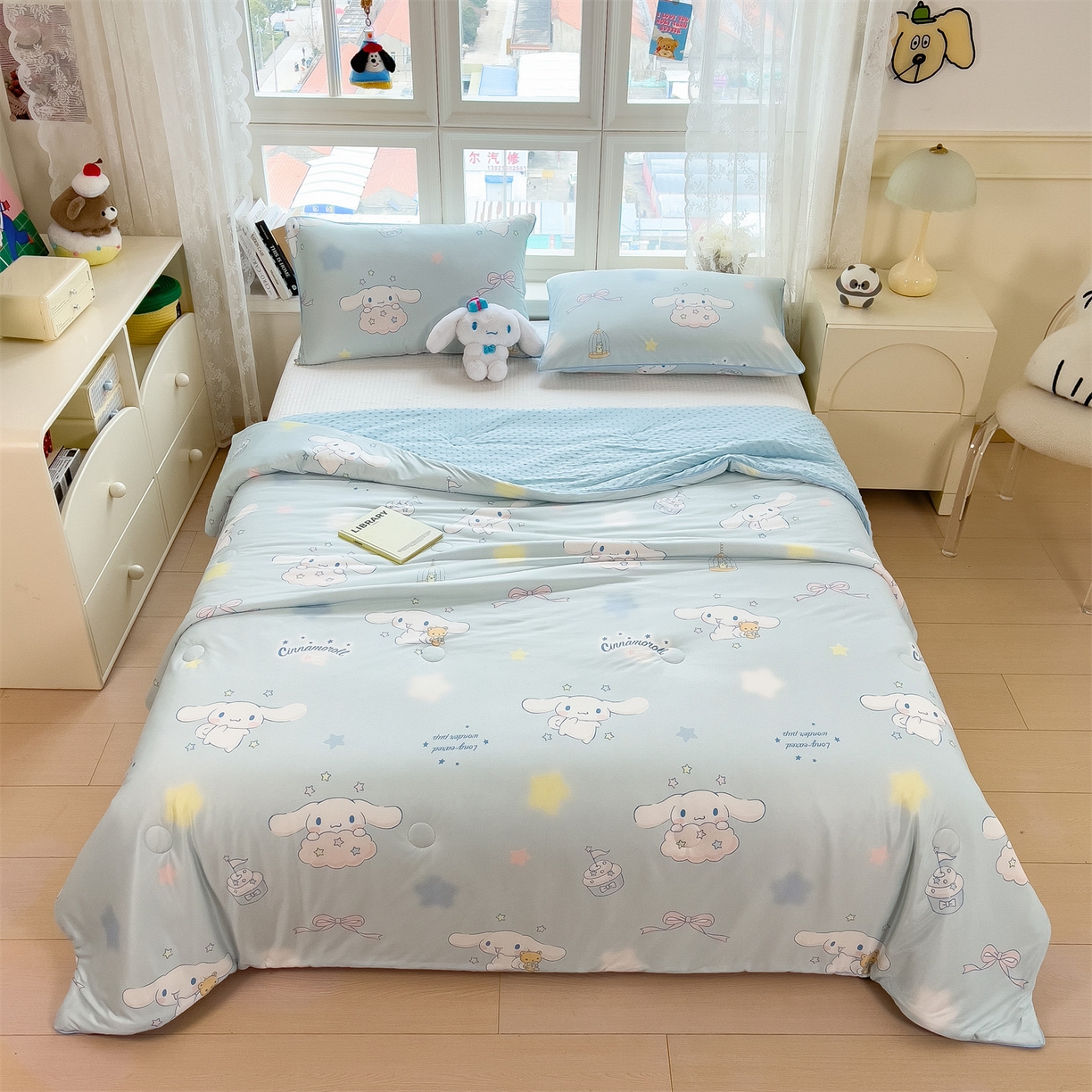 91家纺网 家纺一手货源 找家纺 兄弟坊 2026新款A类正版授权卡通针织棉凉感豆豆夏被 夏凉被 闪闪玉桂狗