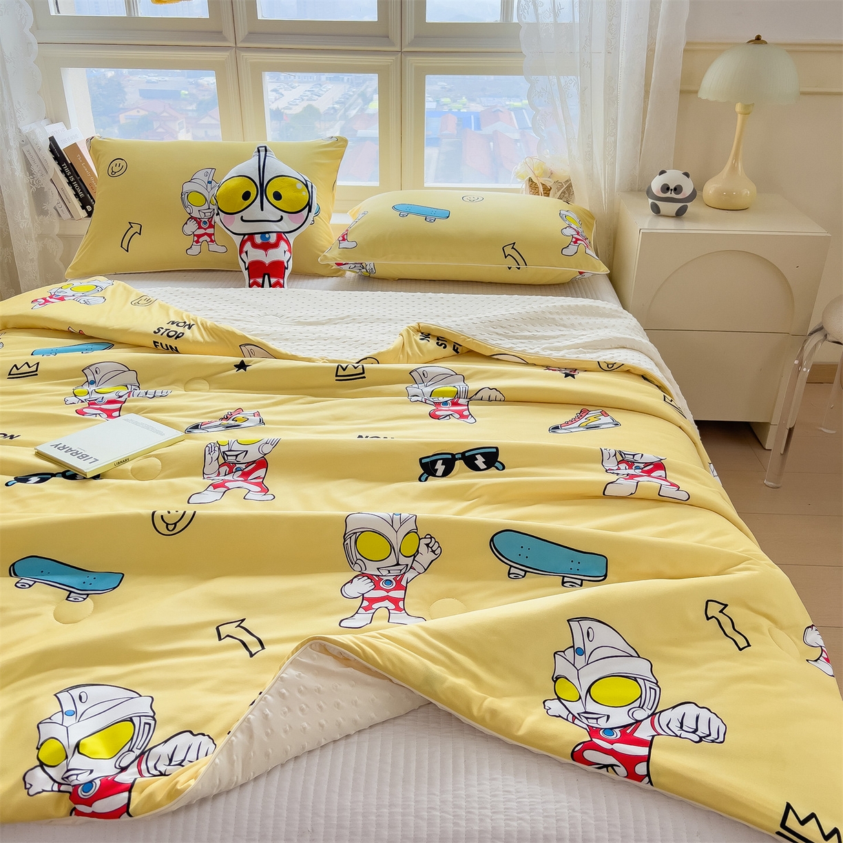 91家纺网 家纺一手货源 找家纺 兄弟坊 2026新款A类正版授权卡通针织棉凉感豆豆夏被 夏凉被 阳光奥特