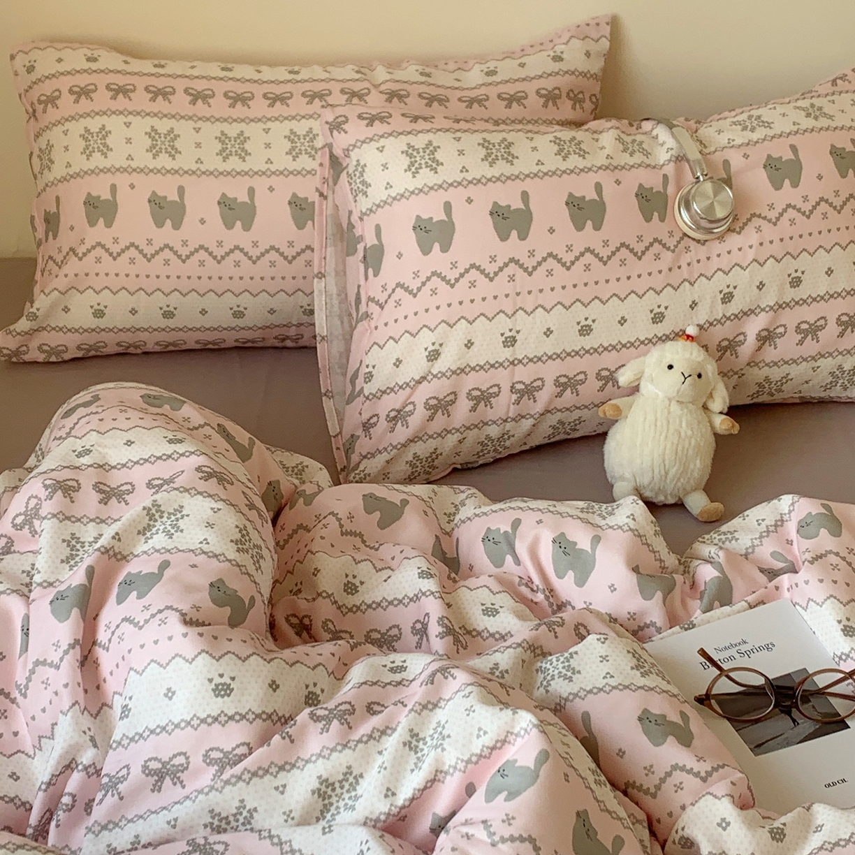 91家纺网 家纺一手货源 找家纺 （总）桃喜 2026春夏新款全棉纯棉双层纱系列四件套