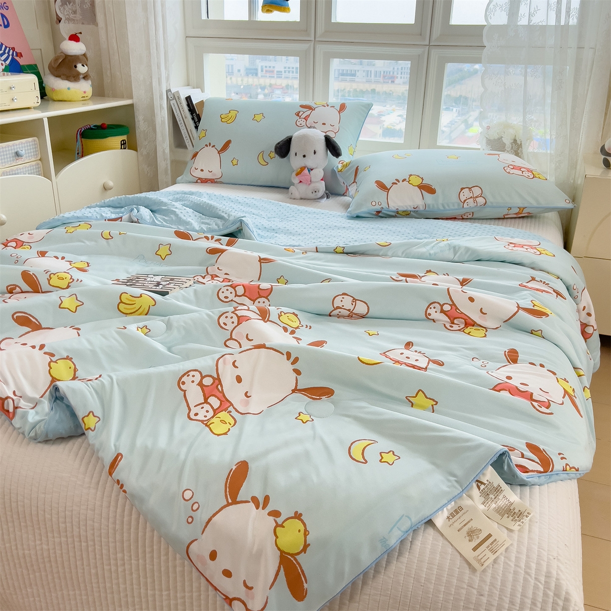 91家纺网 家纺一手货源 找家纺 兄弟坊 2026新款A类正版授权卡通乳胶凉席夏被四件套 帕恰小狗