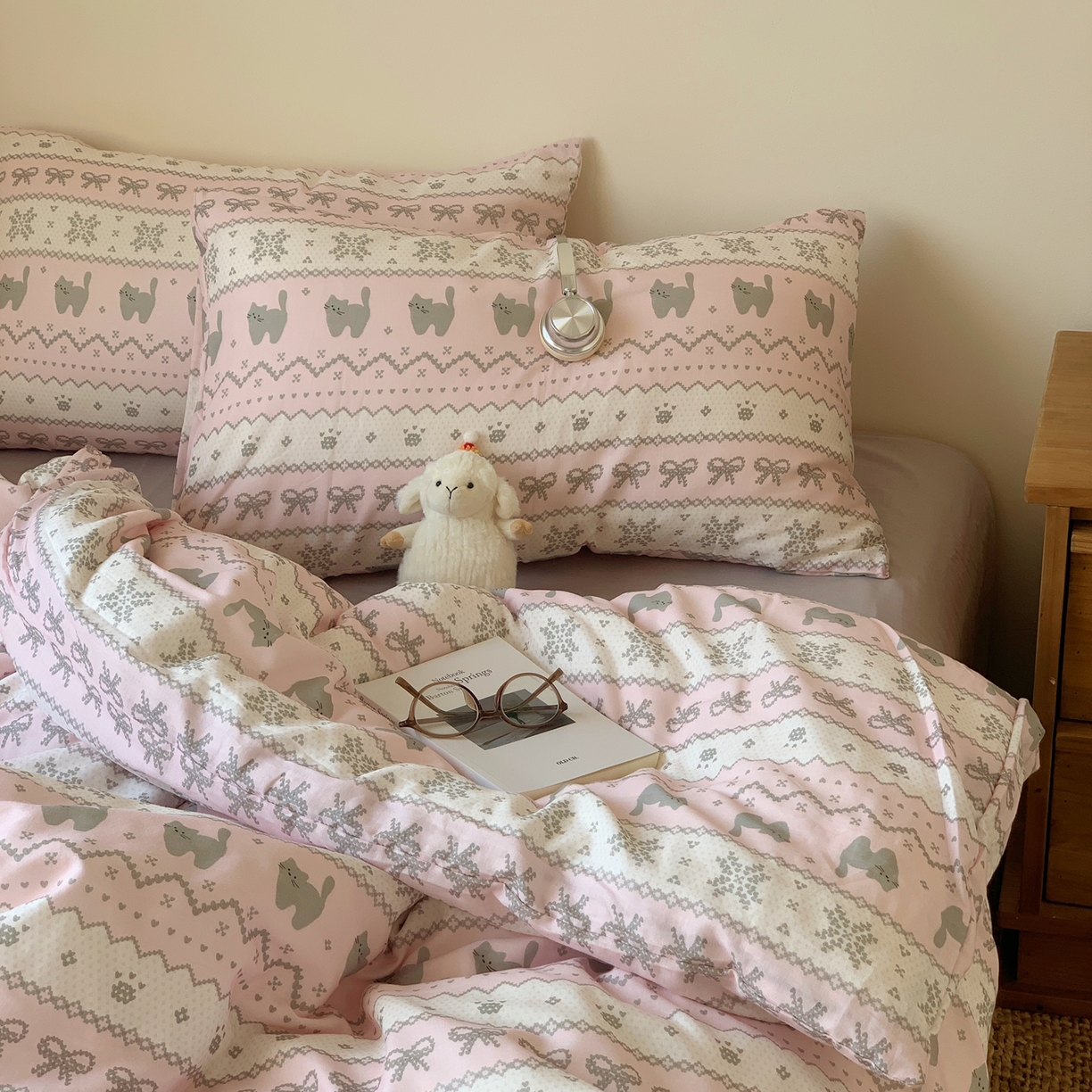 91家纺网 家纺一手货源 找家纺 （总）桃喜 2026春夏新款全棉纯棉双层纱系列四件套