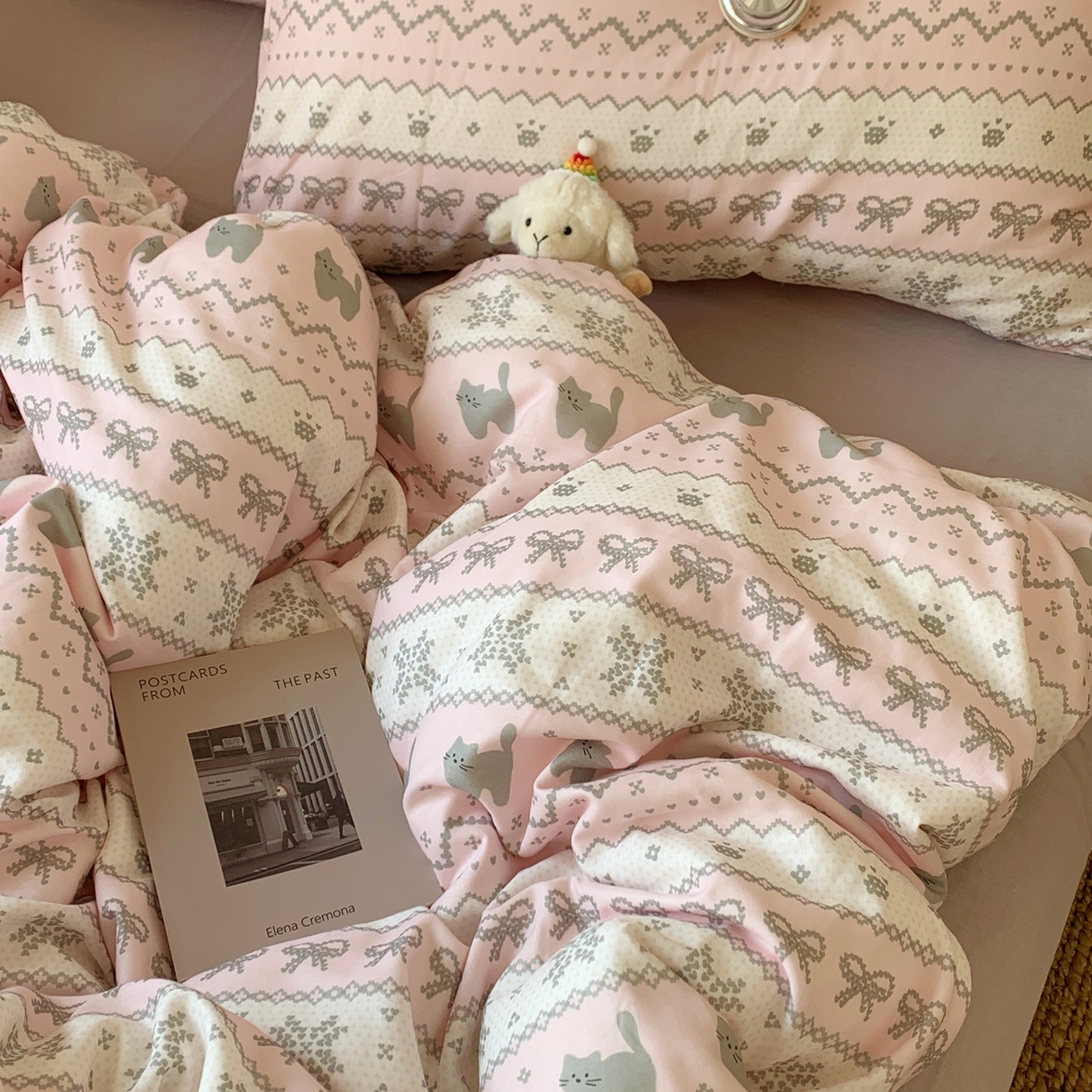 91家纺网 家纺一手货源 找家纺 （总）桃喜 2026春夏新款全棉纯棉双层纱系列四件套