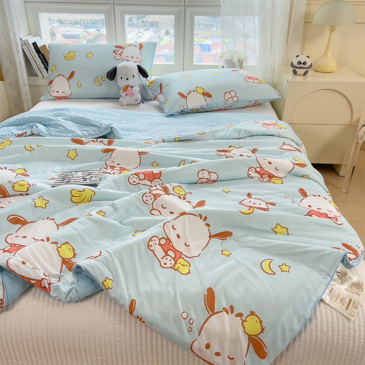 91家纺网 家纺一手货源 找家纺 兄弟坊 2026新款A类正版授权卡通乳胶凉席夏被四件套 帕恰小狗