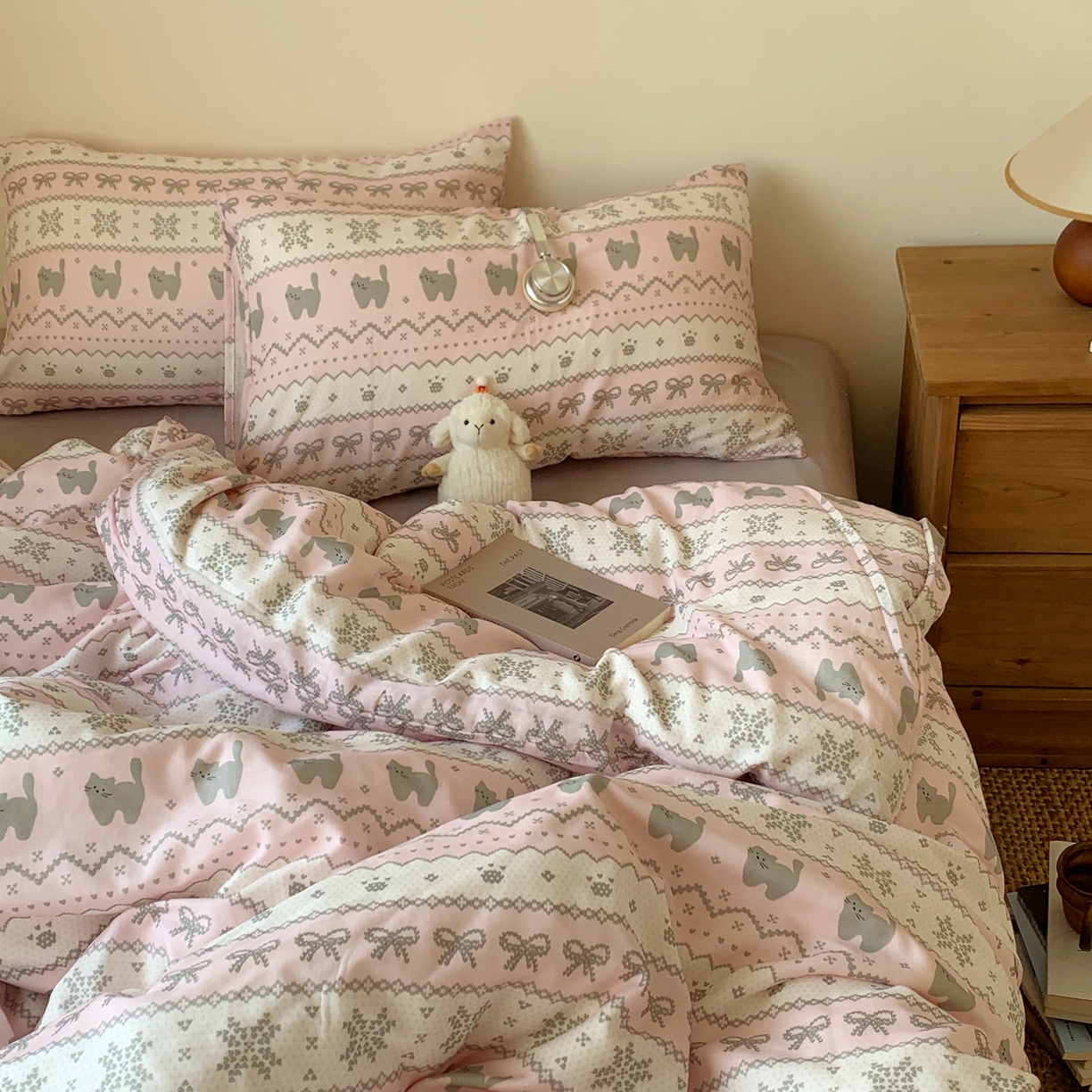 91家纺网 家纺一手货源 找家纺 （总）桃喜 2026春夏新款全棉纯棉双层纱系列四件套