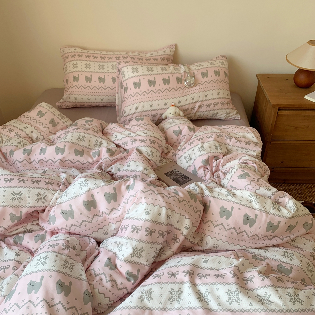 91家纺网 家纺一手货源 找家纺 （总）桃喜 2026春夏新款全棉纯棉双层纱系列四件套