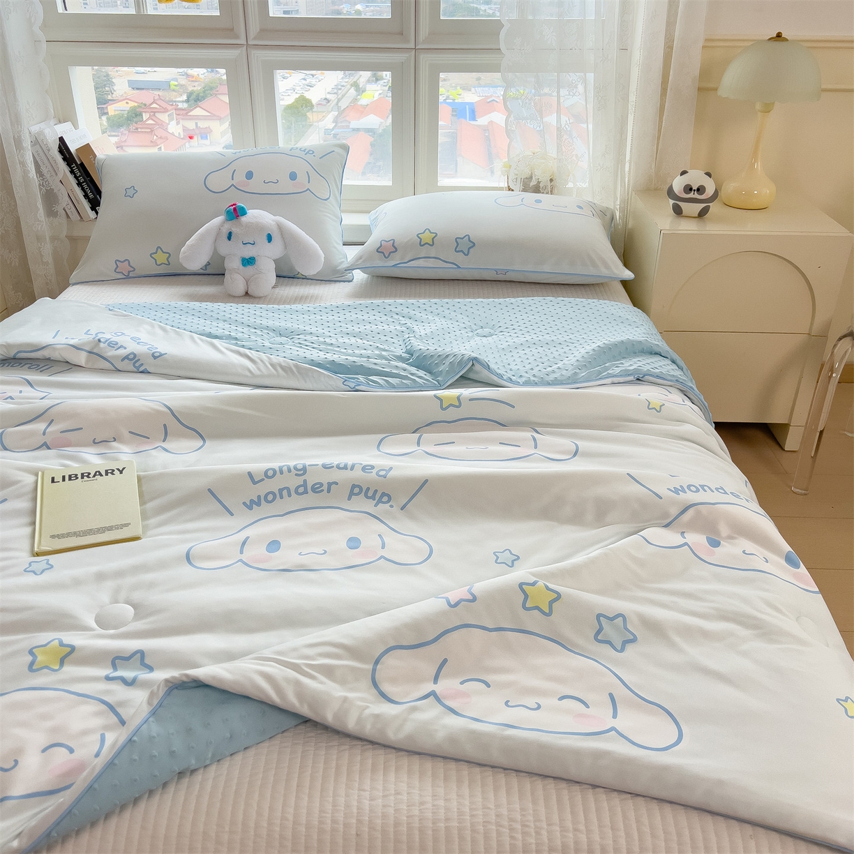 91家纺网 家纺一手货源 找家纺 兄弟坊 2026新款A类正版授权卡通乳胶凉席夏被四件套 呆萌玉桂狗