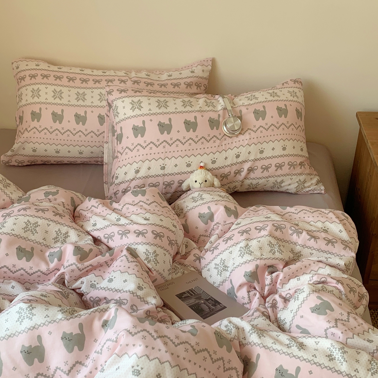 91家纺网 家纺一手货源 找家纺 （总）桃喜 2026春夏新款全棉纯棉双层纱系列四件套