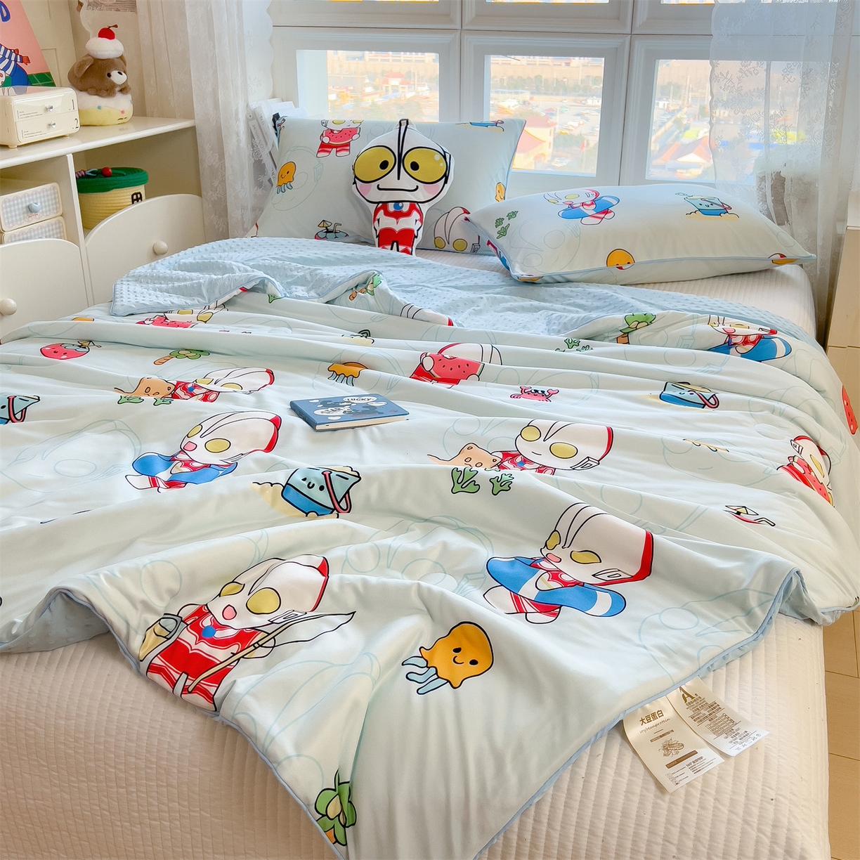 91家纺网 家纺一手货源 找家纺 兄弟坊 2026新款A类正版授权卡通乳胶凉席夏被四件套 夏日奥特