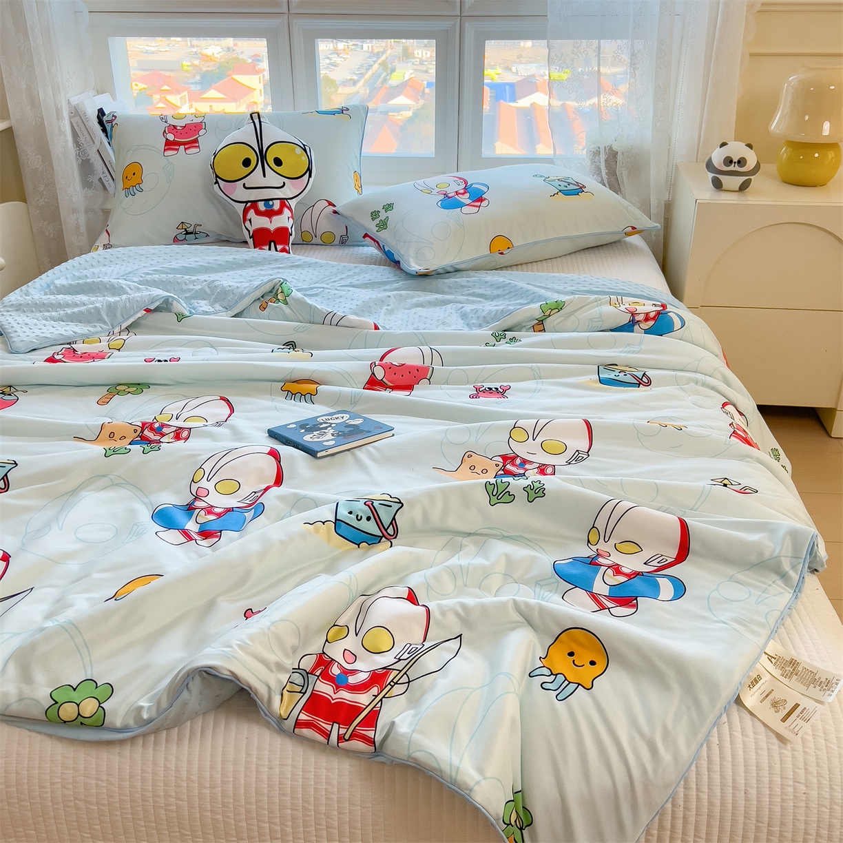 91家纺网 家纺一手货源 找家纺 兄弟坊 2026新款A类正版授权卡通乳胶凉席夏被四件套 夏日奥特