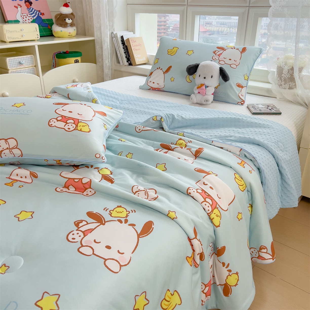 91家纺网 家纺一手货源 找家纺 兄弟坊 2026新款A类正版授权卡通乳胶凉席夏被四件套 帕恰小狗