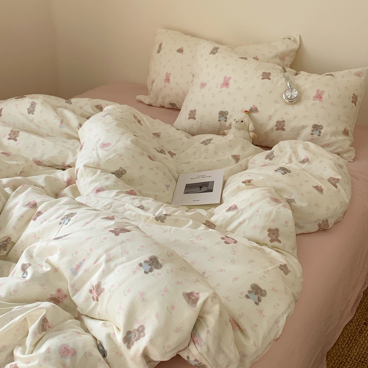 91家纺网 家纺一手货源 找家纺 （总）桃喜 2026春夏新款全棉纯棉双层纱系列四件套