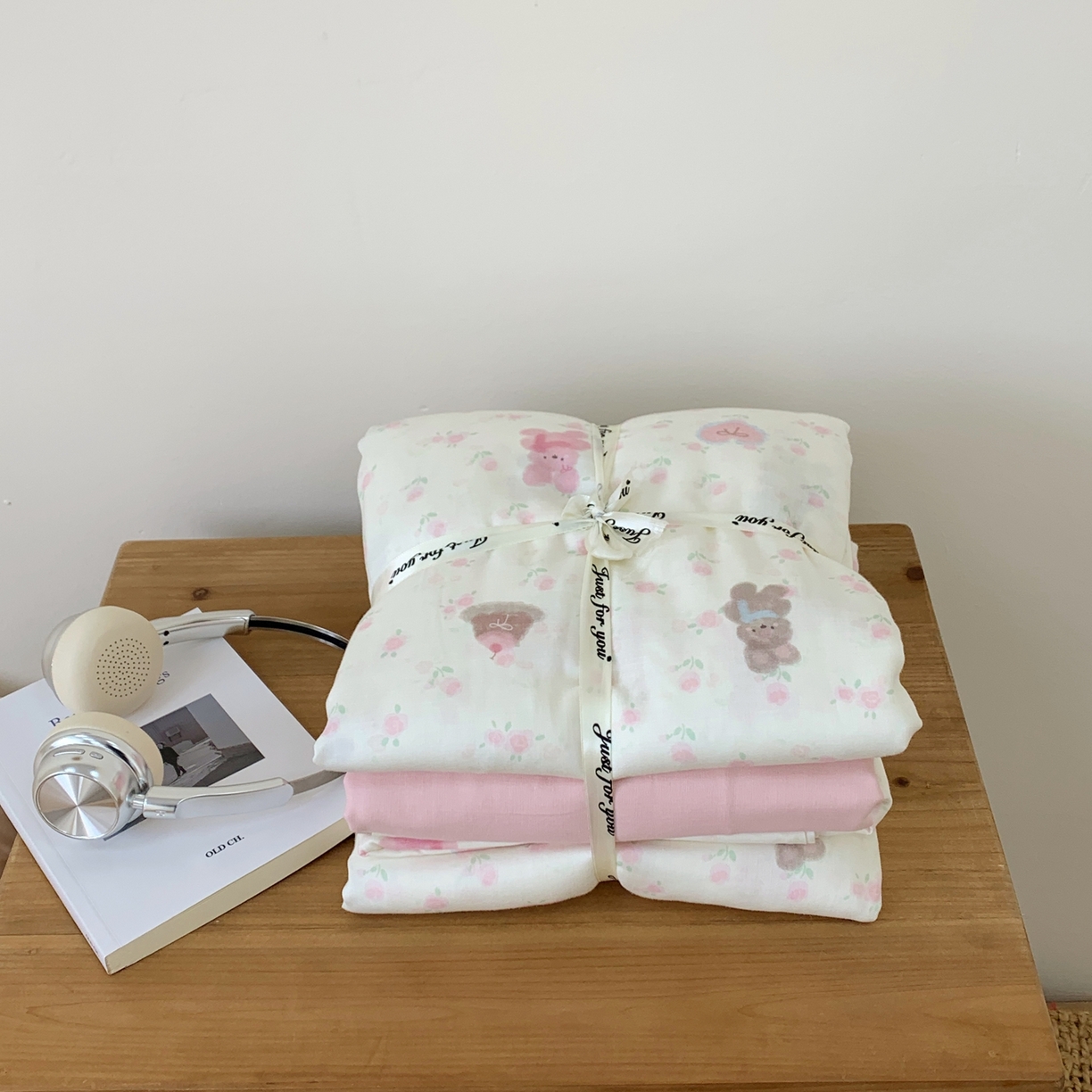 91家纺网 家纺一手货源 找家纺 桃喜 2026春夏新款全棉纯棉双层纱系列四件套 双层纱-碎花动物园