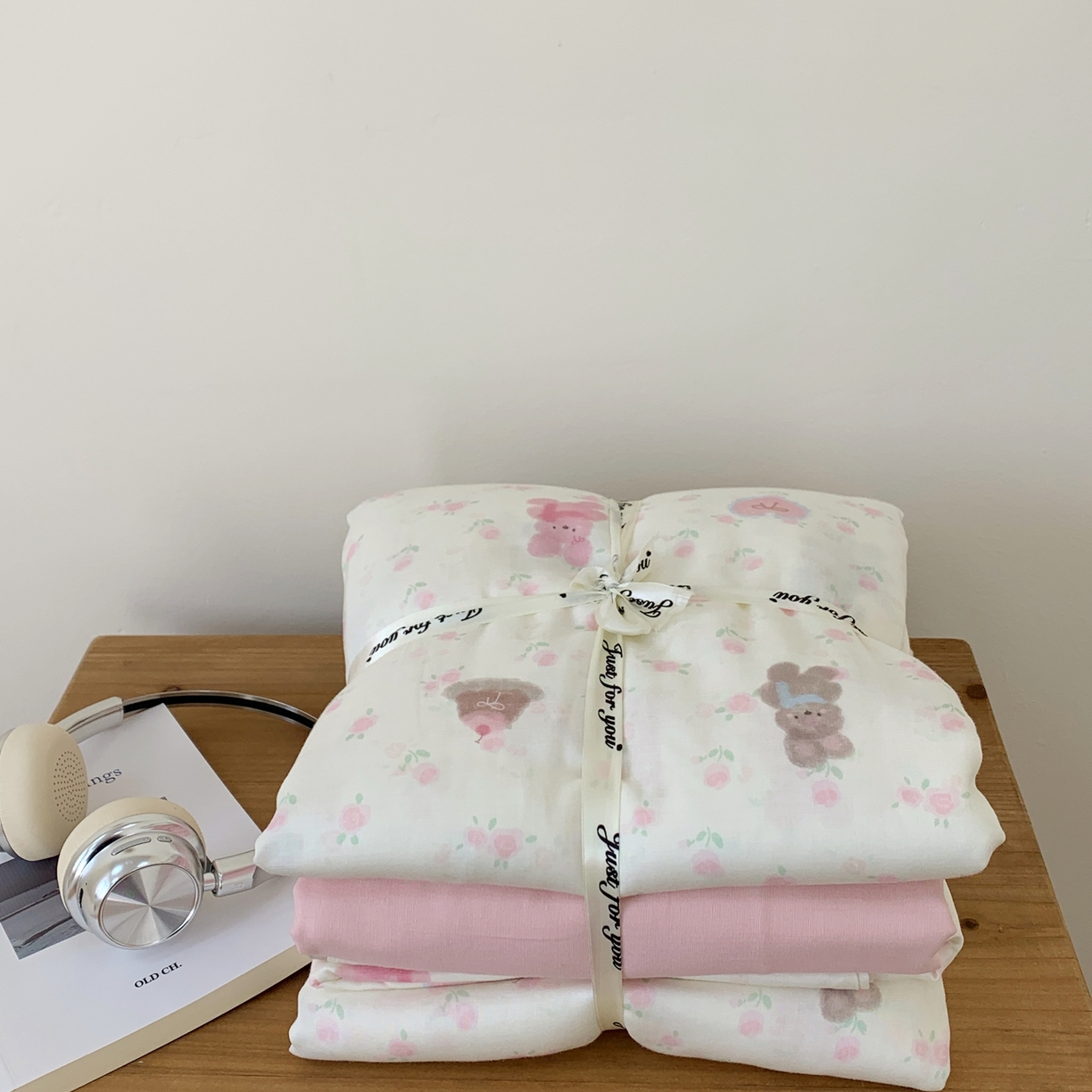 91家纺网 家纺一手货源 找家纺 桃喜 2026春夏新款全棉纯棉双层纱系列四件套 双层纱-碎花动物园