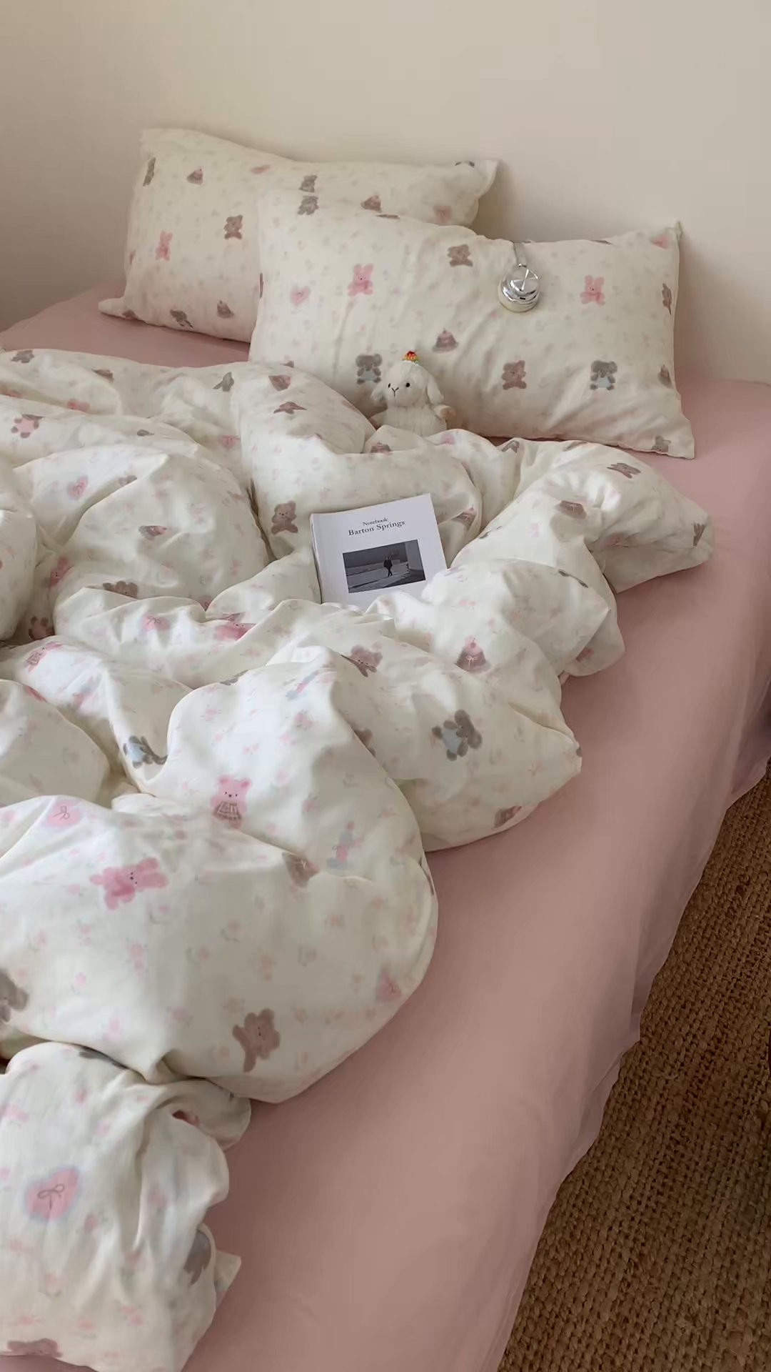 91家纺网 家纺一手货源 找家纺 桃喜 2026春夏新款全棉纯棉双层纱系列四件套 双层纱-碎花动物园