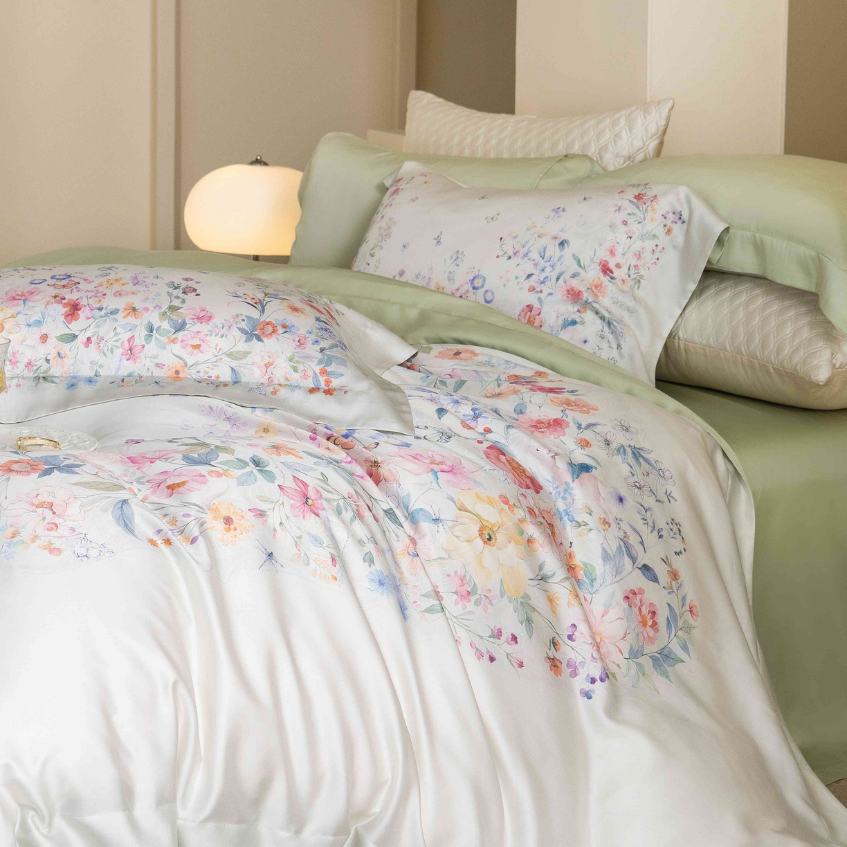 91家纺网 家纺一手货源 找家纺 （总）佳汐蓝家纺 2026新款60天丝印花大版花四件套