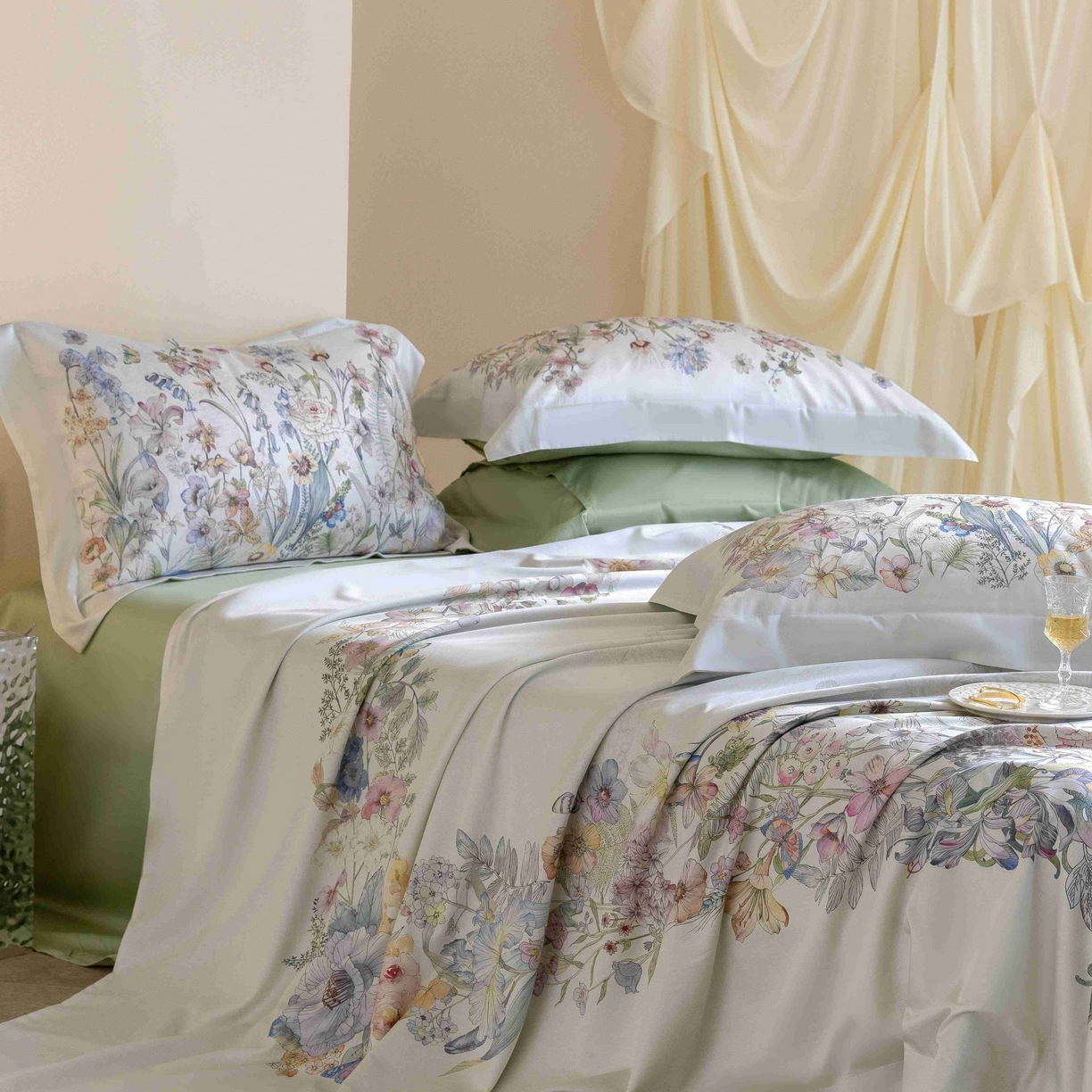 91家纺网 家纺一手货源 找家纺 佳汐蓝家纺 2026新款60天丝印花大版花四件套 苏芸 玉