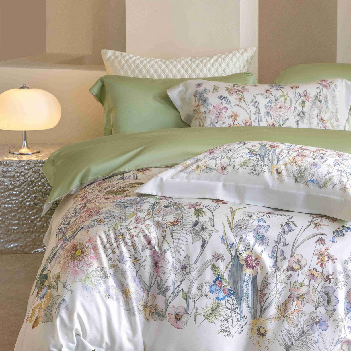 91家纺网 家纺一手货源 找家纺 佳汐蓝家纺 2026新款60天丝印花大版花四件套 苏芸 玉