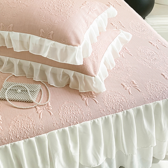 91家纺网 家纺一手货源 找家纺 （总）佰亿莱 2026新款凉感豆豆提花床裙款凉席手捧花系列