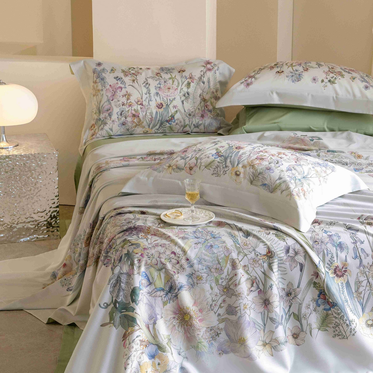 91家纺网 家纺一手货源 找家纺 佳汐蓝家纺 2026新款60天丝印花大版花四件套 苏芸 玉