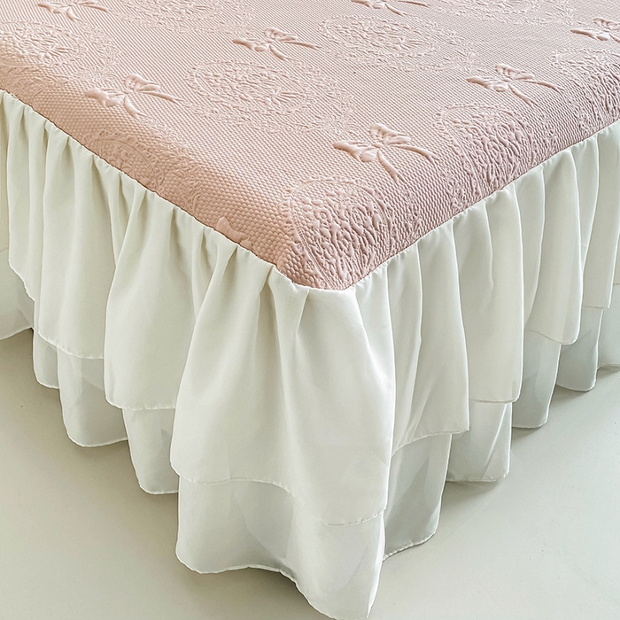 91家纺网 家纺一手货源 找家纺 （总）佰亿莱 2026新款凉感豆豆提花床裙款凉席手捧花系列