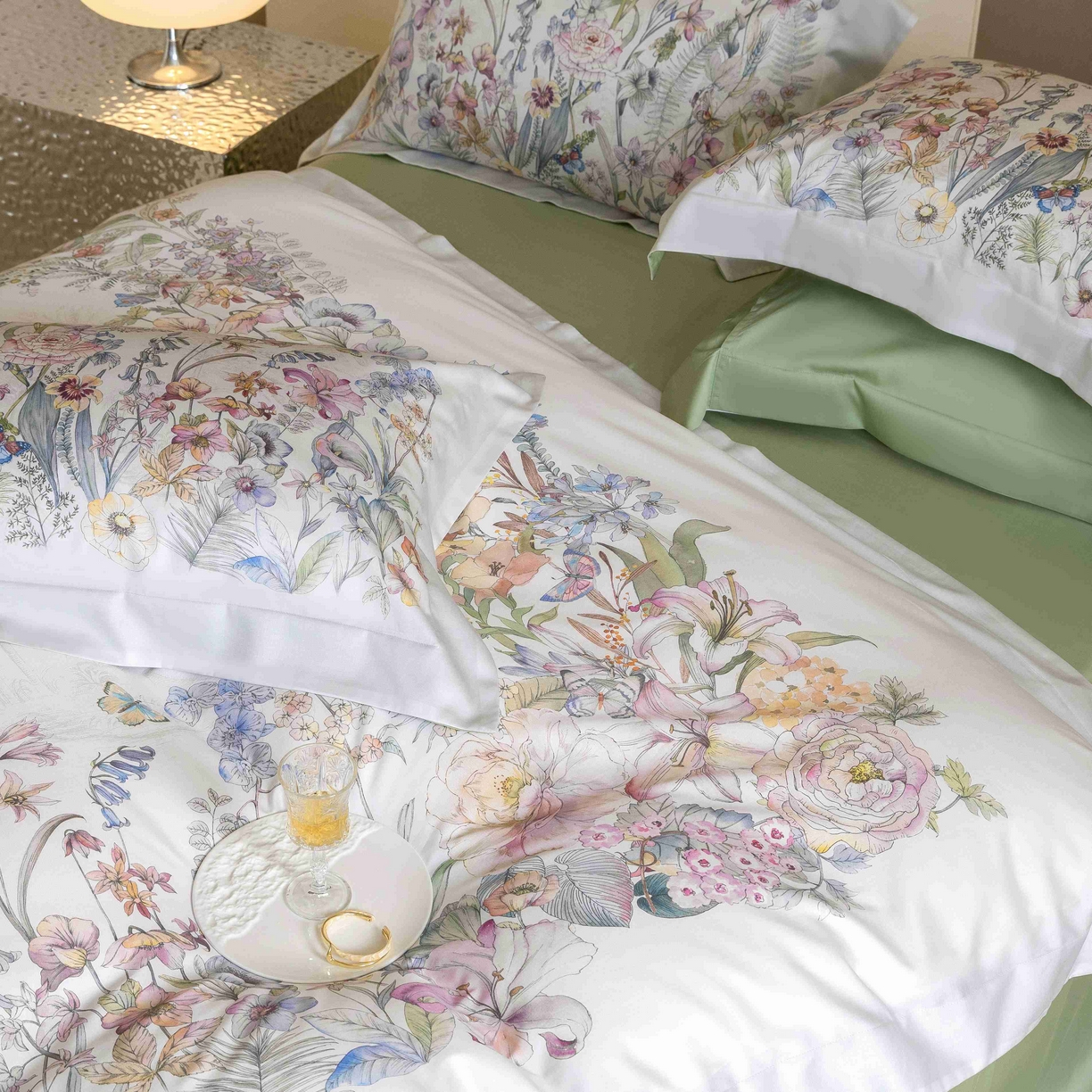 91家纺网 家纺一手货源 找家纺 佳汐蓝家纺 2026新款60天丝印花大版花四件套 苏芸 玉